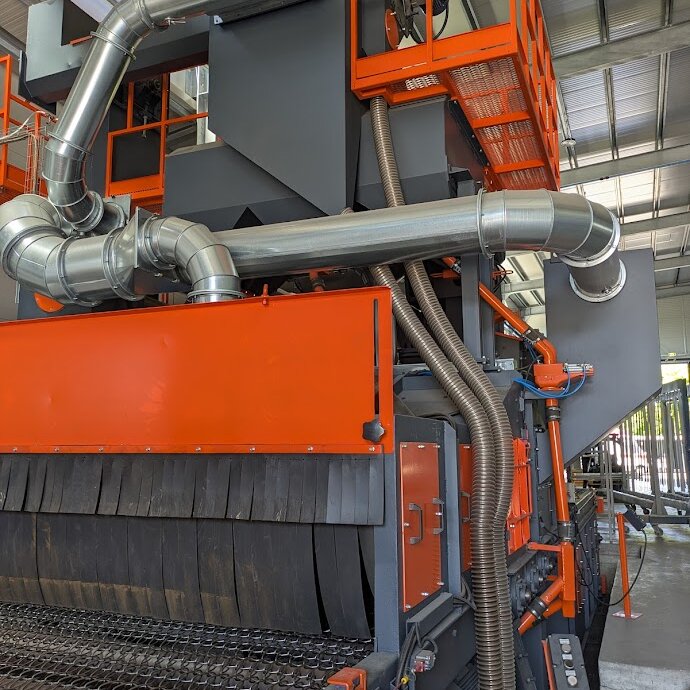Impianto granigliatrice automatica industriale per sabbiatura ad alta produttività Impianto granigliatrice automatica industriale per sabbiatura ad alta produttività